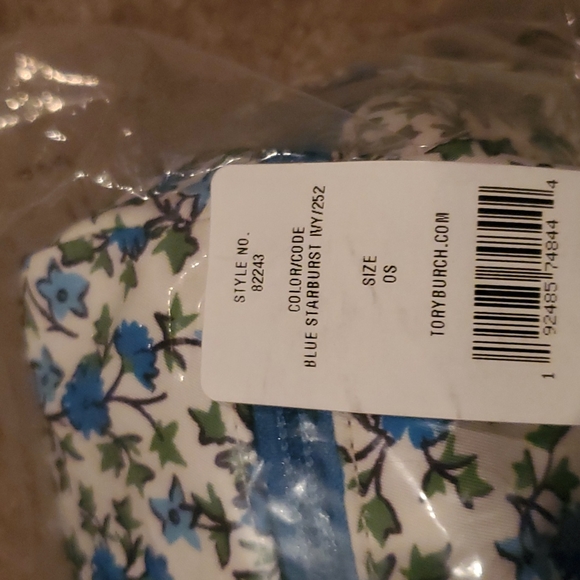 Tory birch  large makeup bag new sold out gorgeous blue white leather dust cover - Picture 7 of 12